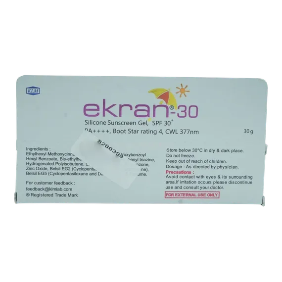 ekran 30 sunscreen gel 30 gm